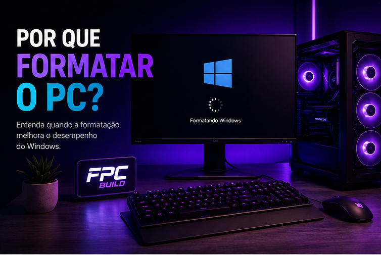 Técnico realizando manutenção profissional e instalação limpa do Windows em computador