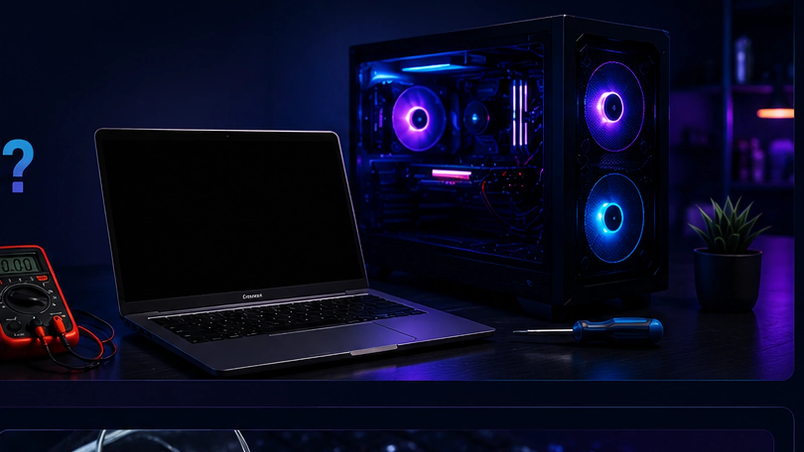 PC e notebook que não ligam em bancada de diagnóstico técnico